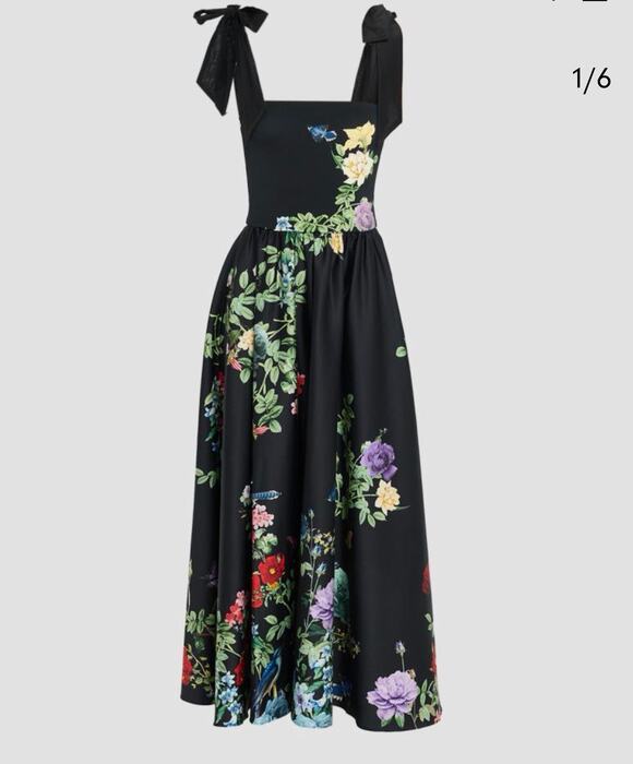 Alice + Olivia Dresses & Skirts - Alice + Olivia Oriana Tie Strap Drop-Waist Midi Dress Size 6 NWT